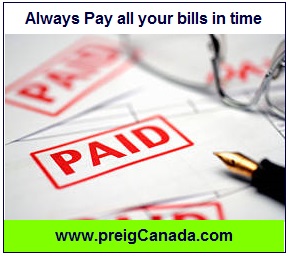 Always pay all your bills in time, increase your credit score, improve your credit score