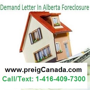 Demand letter in Alberta Foreclosure